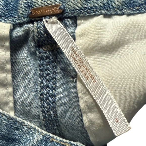 Free People Denim Womens Blue Midi Making Me Crazy Button Fridge Retro Skirt 4 - Picture 4 of 9